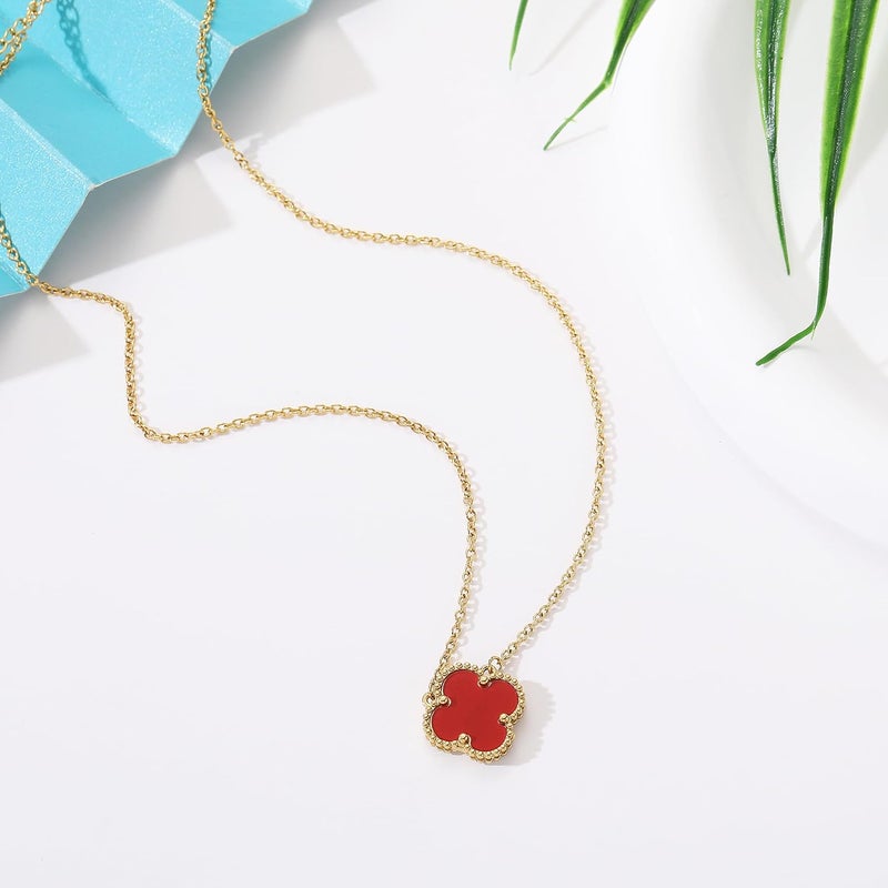 AIPPK Clover Pendant Necklace for Women 18K Gold Plated Four Leaf Clover Necklaces Lucky Simple Jewelry Gifts for Women - Image 3